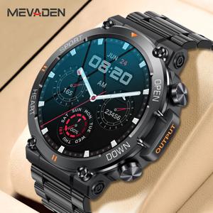 MEVADEN 남성용 HD 블루투스 통화 스마트 워치, 스포츠 피트니스 트래커, 심장 모니터, 400mAh 스마트워치, 안드로이드 IOS MD56 용, 1.39 인치