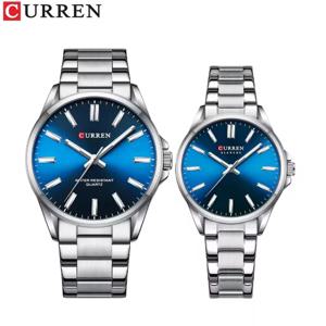 CURREN 9090 2025 신제품 커플 패션 쿼츠 시계 라운드 다이얼 야간 조명 방수 스테인레스 스틸 스트랩 절묘한 시계