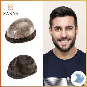 남성 모세관 보철물 0.1mm 남성 머리 가발 전체 피부 보철 남성 가발 인간의 머리카락 교체 시스템