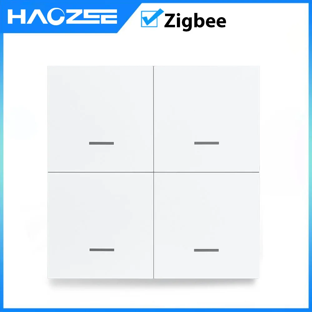 스마트 ZigBee 스위치 4 갱 시나리오 12 장면 스위치 푸시 버튼 컨트롤러 지원 DeCONZ Zigbee2mqtt 홈 어시스턴트