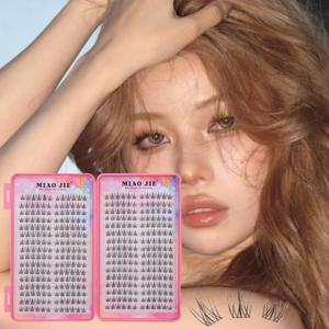 MIAOJIE DIY 클러스터 속눈썹 도서 개별 클러스터 실크 손으로 만든 속눈썹 확장 가짜 속눈썹 세그먼트 속눈썹 확장
