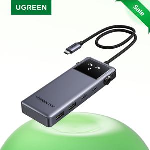 UGREEN Uno USB C 허브, 노트북용 분배기 어댑터, 맥북 프로 에어, USB 확장기, 도킹 스테이션, 6 인 1, 4K60Hz, PD100W, 10Gbps, USB3.2