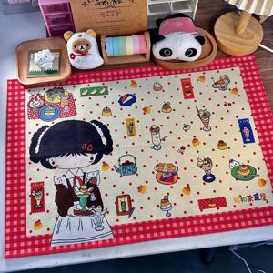 WAKAWAKA 스크랩북 데코 용 귀여운 테이블 매트 Kawaii 노트북 장식 테이블 옷 만화 팬더 클로버 디자인