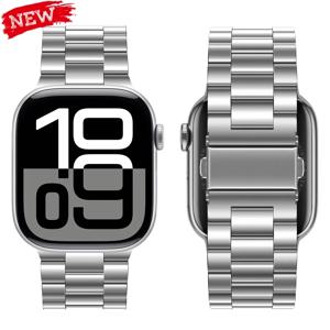 Apple Watch Ultra 2 밴드 용 스테인레스 스틸 스트랩 46mm 49mm 40mm 44mm 42mm 41mm 45mm 팔찌 IWatch 시리즈 10 9 8 7 SE 6 5 4