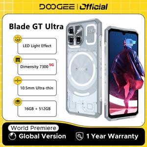 DOOGEE Blade GT Ultra 5G AI 견고한 게임용 전화 6.72 치수 7300 모바일폰 16GB + 512GB LED 조명 효과 AI 스마트폰 NFC
