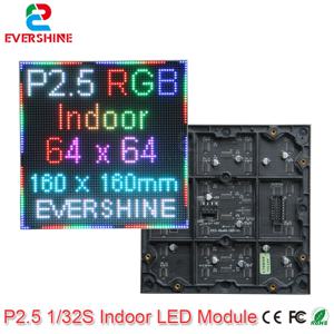 Evercollectvision 풀 컬러 LED 모듈 패널 디스플레이, RGB LED 매트릭스 벽 스크린, 64x64 P2.5 실내 Smd2121, 1/32 스캔, 160x160mm