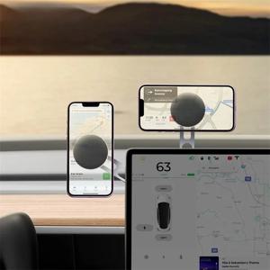 Tesla 디스플레이 용 Baseus 자기 자동차 전화 홀더 APP 접이식 360도 회전 금속 자동차 마운트 iPhone 12 13 14 Pro Max