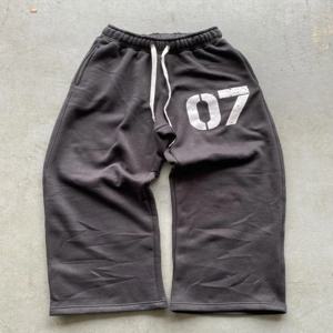 streetwear y2k 캐주얼 헐렁한 운동복 drawstring 스포츠 바지 지퍼 카디건 패션 디지털 인쇄 후드 남성 여성 스트리트 세트