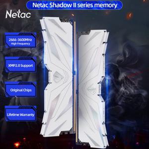 Netac Ram DDR4 메모리 8GBx2 16GBx2 DDR4 3200MHz 3600MHz 2666MHz Ram DDR4 XMP2.0 PC 마더보드용 방열판이 있는 듀얼 채널