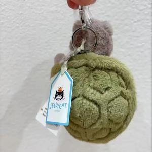 원래 Jellycat 미스터 티미 거북이 펜던트 키 체인 귀여운 소녀 가방 인형 플러시 장난감 열쇠 고리 귀여운 거북이 플러시 장난감 아기 인형 선물