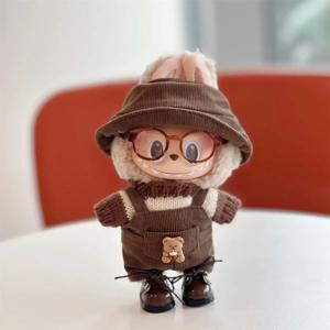 17cm 인형 옷 Labubu 인형 옷 캐주얼 다목적 스웨터 어부 모자 작업복 옷 갈아 입기