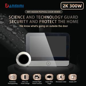 4.3인치 IPS 대용량 디스플레이 초인종 틈 구멍 스마트 캣아이 디지털 도어 카메라 120 °   2K300W 픽셀 초인종 실외 모니터
