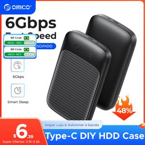 ORICO USB3.1 6Gbps HDD 인클로저 SATA to Type-C HDD SSD 하드 드라이브 인클로저 지원 UASP 7~9.5mm 2.5인치 SSD/HDD