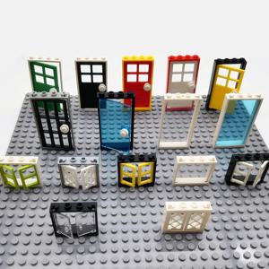 MOC 하우스 문 Windows 빌딩 블록 부품 도시 친구 블록 장난감 호환 클래식 블록 어린이를위한 장난감 벽돌 선물