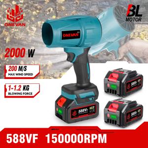 OENVAN 2000W 브러시리스 전기 공기 송풍기 200 메터/초 무선 터보 송풍기 21V 18V 배터리 용 먼지 스노우 스위퍼 전동 공구