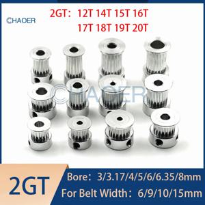 2GT 타이밍 풀리 GT2 12 14 15 16 17 18 19 20 톱니 보어 3/3.17/4/5/6/6.35/8mm 맞춤 벨트 폭 6/9/10/15mm 3D 프린터 부품 2MGT