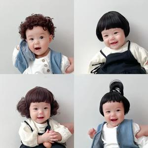 헤어 익스텐션 합성 브레이드 가발 모자 모자, 아기 소녀 코스프레 헤어 피스, 어린이 머리 커버 가발, 사진 소품