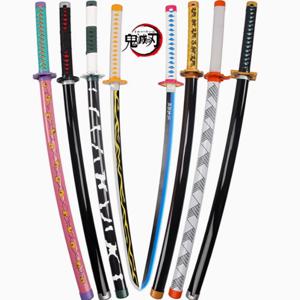 악마 슬레이어 Katana 오리지널 애니메이션 조립 검 코스프레 무기 오렌지 Rengoku Kyoujurou Tomioka Giyuu Swords 72cm