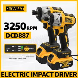 Dewalt DCD887 전기 임팩트 드라이버 드릴 3250RPM 속도 브러시리스 모터 1/4 전동 공구 20V 배터리 용 전기 스크루 드라이버