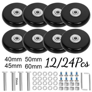24/12Pcs 가방 부품 차축 직경 40mm/45mm/50mm/60mm 자동 여행 수하물 바퀴 캐스터 수리 교체 차축 수리 키트
