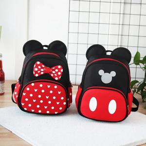 MINISO 미키와 미니 책가방 귀여운 배낭 숄더백 실용적인 포켓, 내구성이 뛰어난 합성 소재,