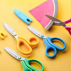 1pc 일본 플러스 왼손 가위 어린이 DIY 학생 오른손 가위 표준 종이 절단 도구 왼손잡이를위한 안전