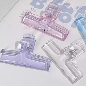 Ins 투명 바인더 클립 Kawaii Paperclips 파일 문서 티켓 클립 북마크 색인 페이지 홀더 사무용 바인딩 용품