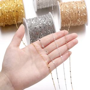 1/2Meter 1.2-1.8mm 골드 컬러 구리 체인 DIY 쥬얼리에 대한 스팽글 목걸이 체인 결과 구성 요소 공예 용품 만들기