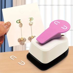 튼튼한 귀걸이 카드 구멍 펀치 휴대용 펀치 천공기 금속 더블 포스트 스크랩북 펀칭 DIY 어린이 펀칭 기계