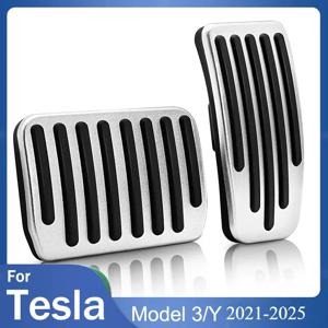 Tesla Model 3 모델 Y 풋 페달 패드 커버 모델 3 Y 2021-2025 액세서리 알루미늄 합금 가속기 브레이크 페달