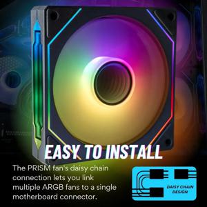 PRISM 4 PRO ARGB CPU 팬 4PIN PWM 무음 섀시 팬 120mm 무한 미러 5V 3PIN 마더보드 라이트 동기화 케이스 쿨러 팬