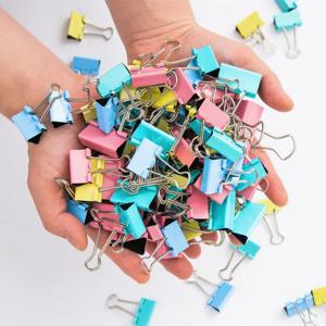 50Pcs 금속 바인더 클립 다채로운 파일 종이 클립 미니 15mm 책에 사용 편지지 클립 학교 사무 용품