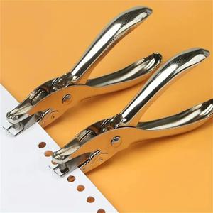 1PC 휴대용 금속 편지지 둥근 구멍 직경 6mm 구멍 펀치 펜치 구멍 펀치 종이 구멍 펀치 박스형 단일 구멍 펀치
