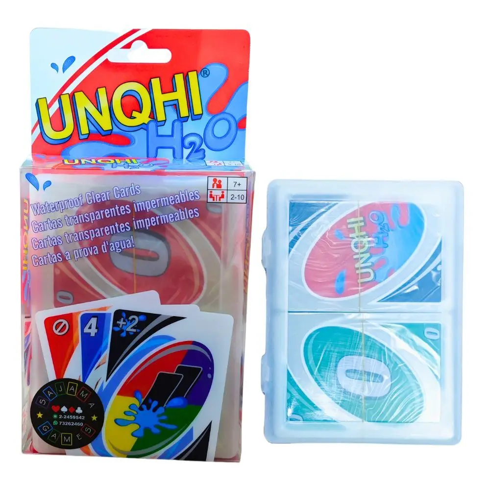방수 압력 방지 PVC 플라스틱 투명 보드 게임, UNO H20 카드 게임, 어린이 장난감, 카드 놀이, 108 개
