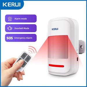 원격 무선 433MHz 적외선 모션 센서 감지기 알람/초인종 2 가지 모드 SOS가있는 KERUI PIR 모션 알람 장로 홈