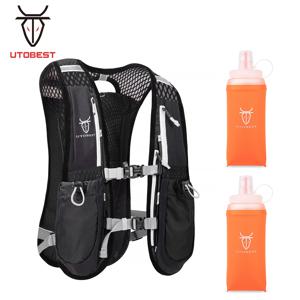 UTOBEST 러닝 수화 조끼 5L 경량 수화 배낭, 자전거 마라톤 하이킹을 위한 2pcs 350ml 물병 포함