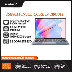 16인치 게이밍 노트북 인텔 5805 I9-11900H DDR4 윈도우11 32GB 램 2TB SSD HDMI HD 카메라 8코어 16스레드 휴대용 컴퓨터 PC