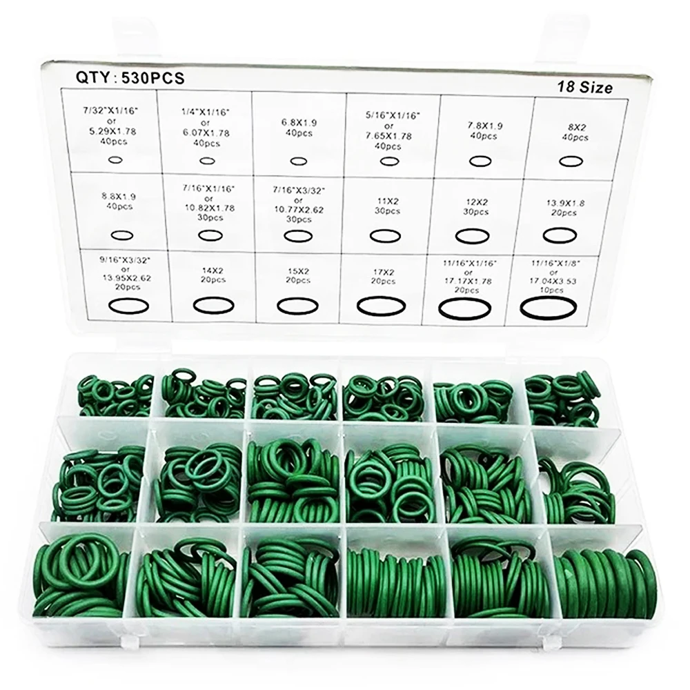 530/270Pcs O 형 씰링 고무 링 자동차 에어컨 압축 기밀 씰 유지 보수 고무 액세서리