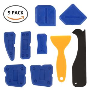 9pcs 코킹 도구 키트 공동 실란트 마무리 도구 휴대용 그라우트 스크레이퍼 창 타일 싱크 용 다목적 코킹 리무버