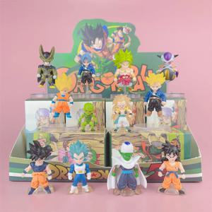 24 개/대 드래곤 볼 피규어 블라인드 박스 장난감 슈퍼 사이어인 Goku Vegeta 키 체인 애니메이션 PVC 컬렉션 모델 장난감 어린이 선물 용품