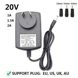 DC 전원 공급 장치, 20 V 2.0A 2A 어댑터, 1.5A 20 볼트 전원 공급 장치, 5.5x2.5mm, AU, 영국, 미국, EU 플러그 소켓, DC4.0 mm, DC3.5 mm, DC2.5 mm