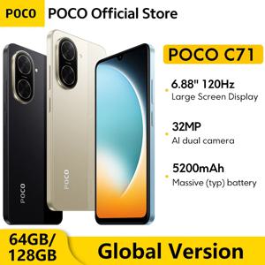 Xiaomi POCO C71 4GB RAM 128GB ROM 6,67 15W 32MP 5200 mAh 배터리 글로벌 버전 15W 스마트폰
