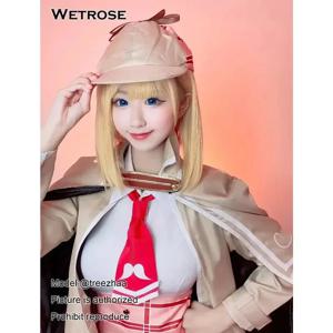 【Wetrose】재고 있음 왓슨 아멜리아 아메 코스프레 의상 Hololive EN Holo Vtubers 풀 세트 탐정 유니폼 복장 모자 가발 할로윈