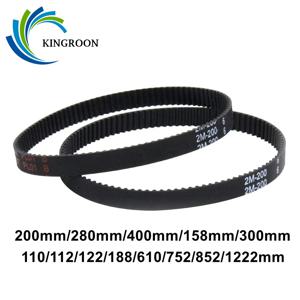 GT2 폐쇄 루프 타이밍 벨트 고무 2GT 6mm 3D 프린터 부품 110 112 122 158 200 280 300 400 610 852mm 동기 벨트 부품