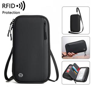 여행 여권 커버 폴더 지갑 RFID 차단 가족 여권 홀더 방수 한 어깨 여권 크로스 바디 가방 핸드백