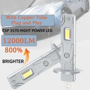 2PCS 자동차 조명 H1 H4 H7 LED 헤드 라이트 전구 H11 H8 H9 구리 튜브 9005 HB3 9006 HB4 CSP 미니 1:1 자동 램프 6000k 12v