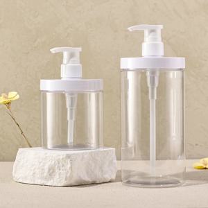 1pc 500ml/1000ml 펌프 병 디스펜서 플라스틱 리필 용 병 여행 샤워 비누에 대한 넓은 입 스타일 리필 가능 빈