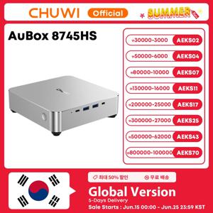CHUWI AuBox 미니 PC AMD Ryzen 7 8745HS 16GB DDR5 512GB SSD Windows 11 Pro 4K 디스플레이 AI-Link WiFi 6 BT 5.1 확장 M.2 1T*2