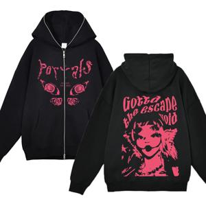 Melanie Martinez 풀 지퍼 후드 포털 투어 앨범 프린트 스웨트 힙합 streetwear 지퍼 업 자켓 남성 여성 캐주얼 코트