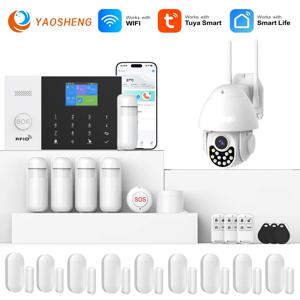 YAOSHENG 보안 보호 TUYA 스마트 홈 경보 시스템 2G 433MHz WiFi GSM 무선 하우스 App 제어 세트 PG105